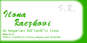 ilona raczkovi business card